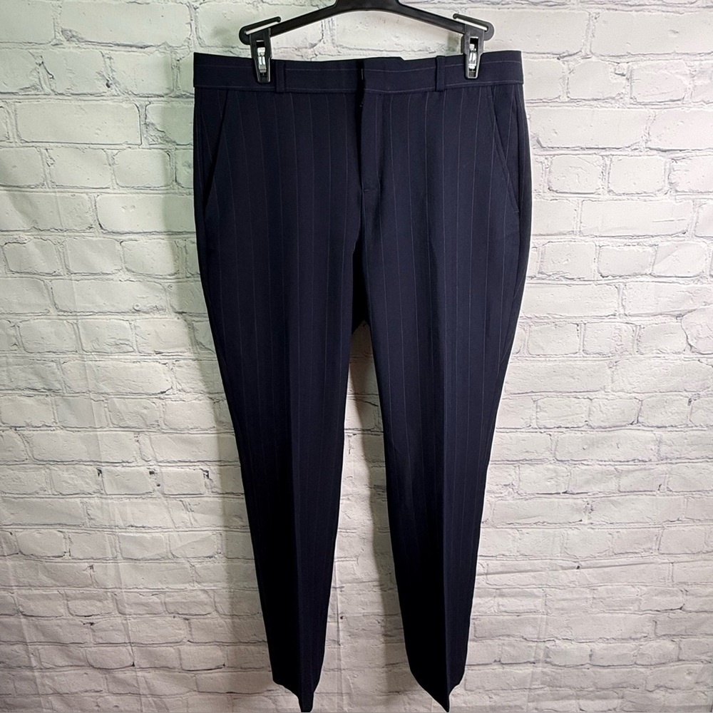 BANANA REPUBLIC Navy Ryan Curvy Fit Pinstriped Pants 4
